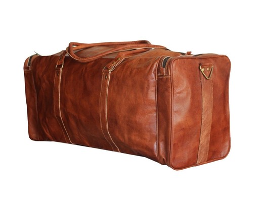 Mens genuine leather holdall - mens,