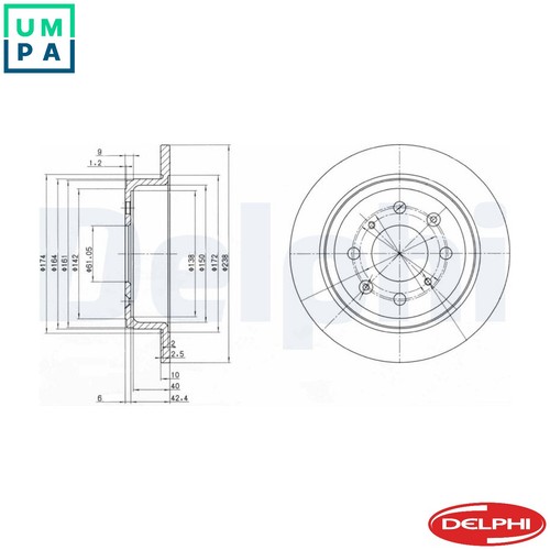 Brake disc bg2538 - 2x,
