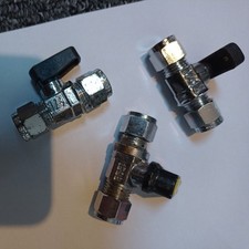 Gas Mini Lever Ball Valve Cock Straight 8mm Compression gas tap - chrome 