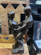 Sculpture Depicting Two Figures As A Lovers Embrace Or The Kiss Sculpture Resin