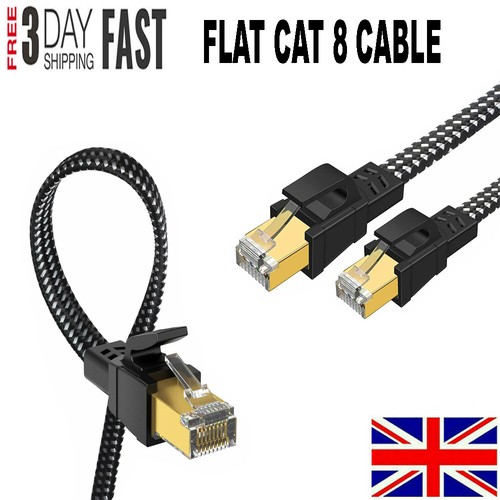 Braided flat cat8 - cat8, network
