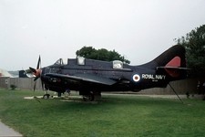 ex-ROYAL NAVY, Gannet, XG831, at Helston, in 1982, aircraft slide