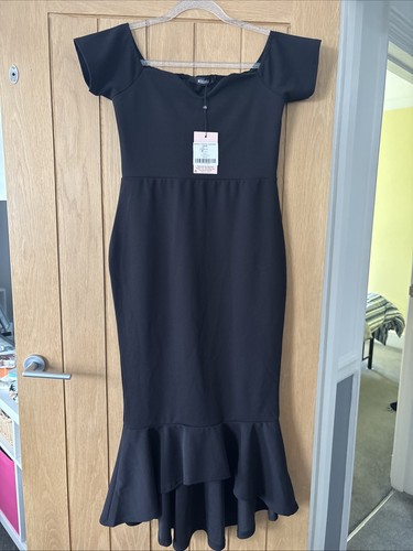 Black fishtail dress - size, 14