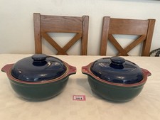DENBY ‘’HARLEQUIN’’ CASSEROLE DISH WITH LID X 2. MADE IN ENGLAND (384/DR)