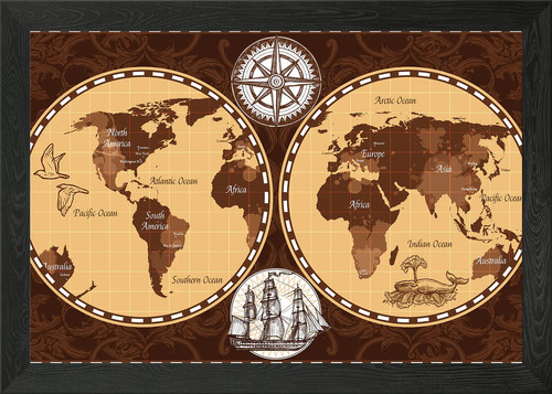 Old map the world - old,