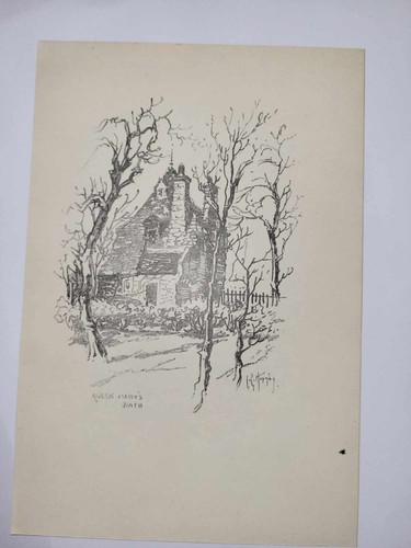 Antique pencil drawing - drawing, print