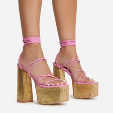 Ego Crinkle Lace Up Square Toe