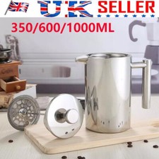 French Press Coffee Maker Stainless Steel Double Layer Insulated filterate UK