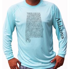 Alabama State Map Fishing Boat