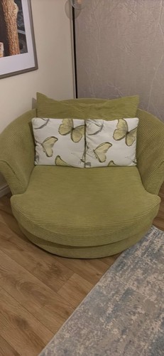Swivel chair green waffle - in,