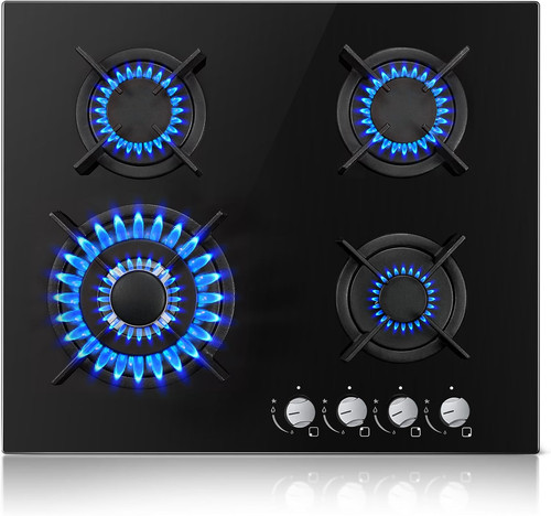 Burner black glass gas hob - burner,