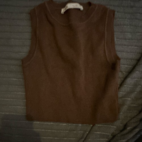 Zara brown sleeveless knit - zara,