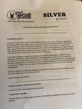 TESORO SILVER U MAX METAL DETECTOR OPERATOR MANUAL NEXT DAY SHIPPING