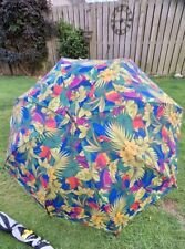 Multicoloured Parrot Golf Umbrella, 90s, Vibrant 104cm. Standard 5ft, 150cm.