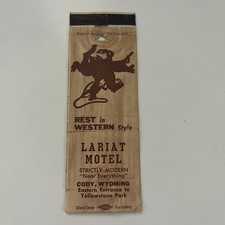 Lariat Motel Strictly Moden Cody WY Vintage Matchbook Cover MB1-2
