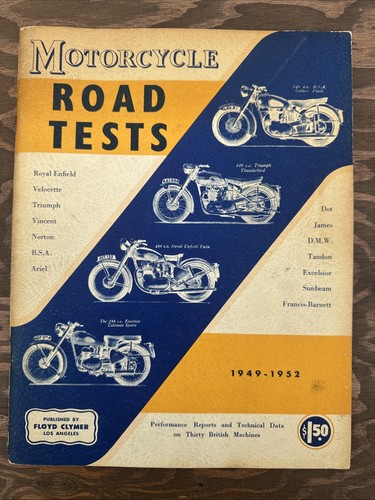 Vtg motorcycle road tests 1952 - motorcycle,