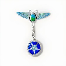 Charles Horner silver & enamel butterfly brooch with drop – Chester c.1910