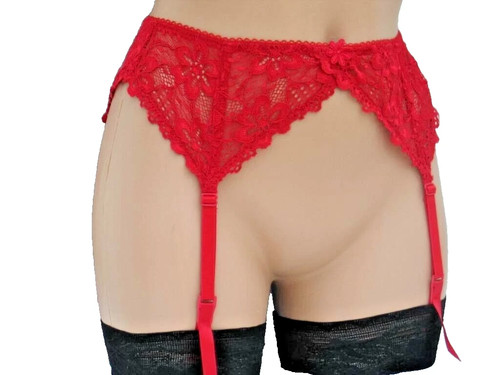Suspender belt size red - 12, 14