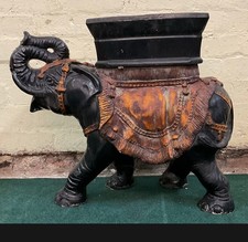 Antique carved wooden elephant - wooden,
