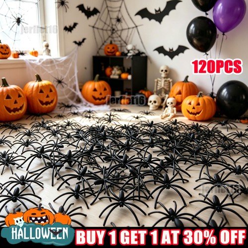 120x halloween spiders - 120x, black