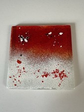 Glass Coasters Set of 4 Red  -