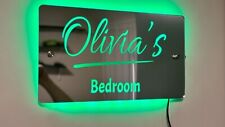 Custom Engraved Personalised Name Mirror with LED Lighting - Elegant Lighted Mir