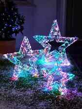 Set 3 Multicolour Multifunction Outdoor Christmas Star lights Large Decoration