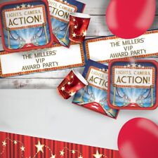 Hollywood Themed Party Decorations Clapper Board Banner Balloons Tableware