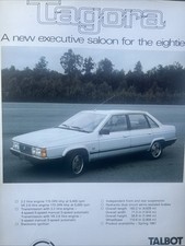 Talbot Tagora Car Sales Info Brochure Sheet Frameable 1981