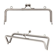 Silver Metal Purse Frames With Kiss Clasp and Hanging Holes - 3 Sizes Available