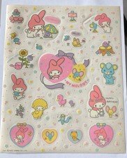Vintage Rare Sanrio Mascot My Melody  Clear Large Stickers Sheet 1976