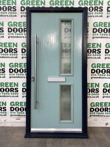 Modern front door blue - door,