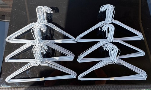 White metal adult coat hangers - white,