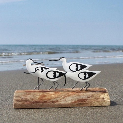 Flock avocets driftwood - avocets,