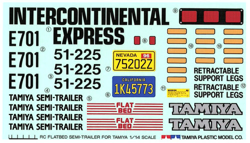 Tamiya trailer decal sheet - tamiya,