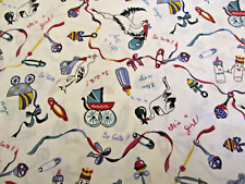 Vtg Spring Cotton Blend Fabric