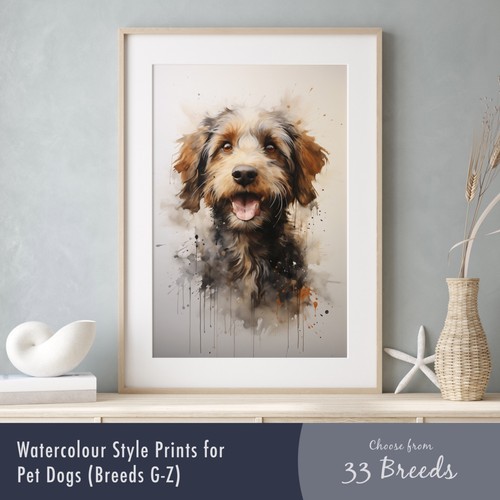 Dog watercolour style - dog,