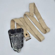 Vintage Cadet Bugle / Equipment Frog – White Canvas & Leather 1950s–70s Parade