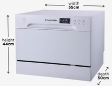 Russel Hobbs Table Top Dishwasher White - Opened and Tested But Unused Boxed