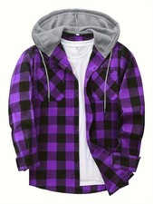 Plaid Shirt Coat For Men Long