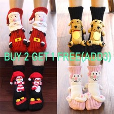 2025 Cartoon Knit Non-Slip Winter Warm Socks for Home Christmas Stockings