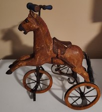 Antique wooden horse tricycle - antique,