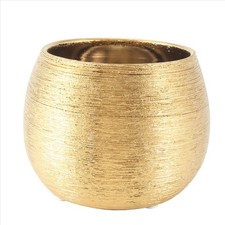 Gold-Plated Ceramic Plant Pot