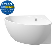 Bathroom Freestanding Bath Corner Bathtub 1510mm Acrylic White Built-In Waste