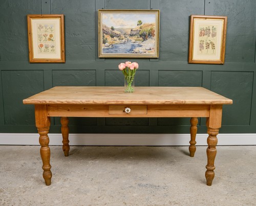 Pine farmhouse dining table - dining,