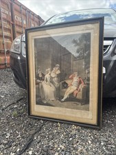 HugeH Singleton William Ward Engraving  Hogarth Frame Antique Rare Stipple