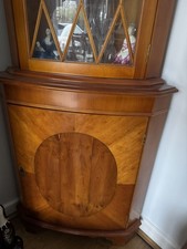 CORNER CABINET Yew Wood Glass