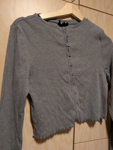 Cropped grey ribbed - cropped,