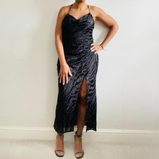Zara Black Jacquard Midi Dress