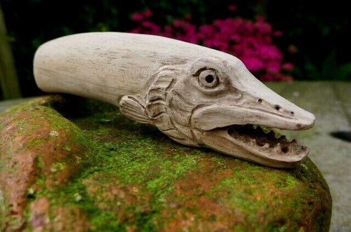 Hand carved wooden walnut